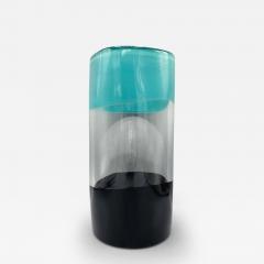  Ivan Baj ICHNOS A BLACK TURQUOISE GLASS VASE - 3601322