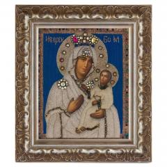  Iverskaya Panagia Portaitissa Antique Russian beaded icon after the Iverskaya - 3618905