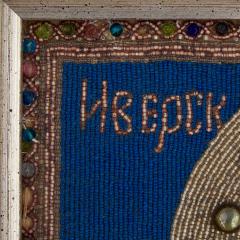 Iverskaya Panagia Portaitissa Antique Russian beaded icon after the Iverskaya - 3618952