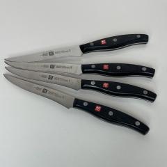  J A Henckels ZWILLING Set of Six Black Knives by J A Henckels Made in Germany Vintage 1970s - 2008526