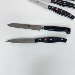  J A Henckels ZWILLING Set of Six Black Knives by J A Henckels Made in Germany Vintage 1970s - 2008529