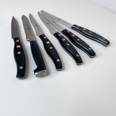  J A Henckels ZWILLING Set of Six Black Knives by J A Henckels Made in Germany Vintage 1970s - 2008530