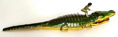  J Chein Co Boy Riding An Alligator Vintage Wind Up Toy by J Chein Co N J Circa 1935 - 3513367