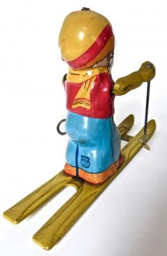  J Chein Co Vintage Tin Wind Up Toy Boy Skier by J Chein Co American Circa 1950 - 3268079