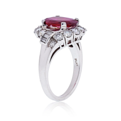  J E Caldwell Co Jewelry Caldwell Silver 2 52 Carat No Heat Ruby Diamond Ring Platinum J E Caldwell Co Signed - 3628065