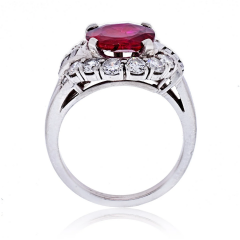  J E Caldwell Co Jewelry Caldwell Silver 2 52 Carat No Heat Ruby Diamond Ring Platinum J E Caldwell Co Signed - 3628078