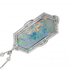  J E Caldwell Co Jewelry Caldwell Silver J E Caldwell Co Art Deco Black Opal Necklace - 4447712