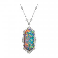  J E Caldwell Co Jewelry Caldwell Silver J E Caldwell Co Art Deco Black Opal Necklace - 4447779
