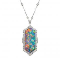  J E Caldwell Co Jewelry Caldwell Silver J E Caldwell Co Art Deco Black Opal Necklace - 4447781