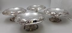  J E Caldwell Co Jewelry Caldwell Silver J E Caldwell Co Sterling Silver Art Nouveau Set of 4 Compote Dishes - 3249539