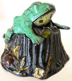  J E Stevens Company Toad On Stump Mechanical Bank American Circa 1886 - 699745