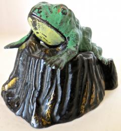  J E Stevens Company Toad On Stump Mechanical Bank American Circa 1886 - 699746