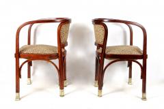  J J Kohn Pair Of Art Nouveau Armchairs by Gustav Siegel For J J Kohn Austria ca 1905 - 3523078