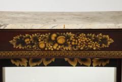 J J W Meeks A Fine Carved Parcel Gilt Stenciled Mahogany Marble Top Pier Table c 1825 - 3482651