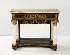 J J W Meeks A Fine Carved Parcel Gilt Stenciled Mahogany Marble Top Pier Table c 1825 - 3482652
