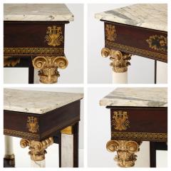  J J W Meeks A Fine Carved Parcel Gilt Stenciled Mahogany Marble Top Pier Table c 1825 - 3482656