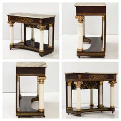  J J W Meeks A Fine Carved Parcel Gilt Stenciled Mahogany Marble Top Pier Table c 1825 - 3482657