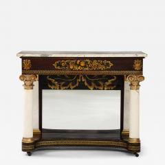  J J W Meeks A Fine Carved Parcel Gilt Stenciled Mahogany Marble Top Pier Table c 1825 - 3483660