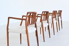  J L Mollers Mobelfabrik Niels Otto Moller armchairs 66 in rosewood and boucl Denmark 1974 - 4021294