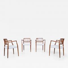  J L Mollers Mobelfabrik Niels Otto Moller armchairs 66 in rosewood and boucl Denmark 1974 - 4023109