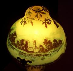  J Michel Paris French Art Nouveau Cameo Glass Table Lamp Signed J Michel Paris - 88299