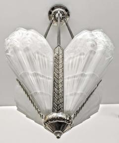  J Robert French Art Deco Pendant Chandelier Signed by J Robert - 3941700