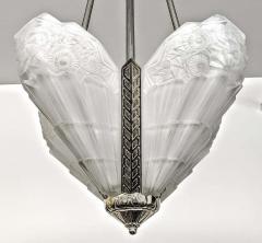 J Robert French Art Deco Pendant Chandelier Signed by J Robert - 3941701