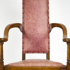  J S Henry J S Henry An ash Arts Crafts armchair with an elongated back curled ears - 4183302