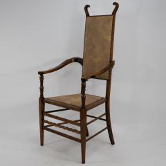  J S Henry J S Henry Arts Craft Walnut Armchair with Period Stylised Floral Fabric - 4183305
