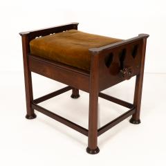  J S Henry J S Henry in the style of Voysey An Arts Crafts walnut adjustable piano stool - 4191859