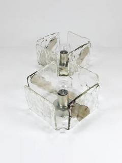  J T Kalmar Kalmar Lighting 2x J T Kalmar Large Murano Glass Sconce or Flush Mount Vienna 1960s - 4116898
