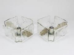  J T Kalmar Kalmar Lighting 2x J T Kalmar Large Murano Glass Sconce or Flush Mount Vienna 1960s - 4116914