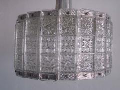  J T Kalmar Kalmar Lighting Austrian Mid Century Modern Glass Pendant Flush Mount Attributed to J T Kalmar - 1877183