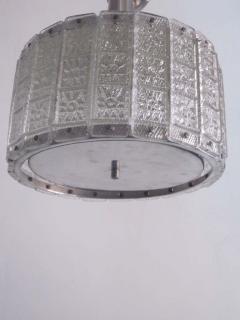  J T Kalmar Kalmar Lighting Austrian Mid Century Modern Glass Pendant Flush Mount Attributed to J T Kalmar - 1877188