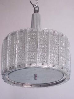  J T Kalmar Kalmar Lighting Austrian Mid Century Modern Glass Pendant Flush Mount Attributed to J T Kalmar - 1877192