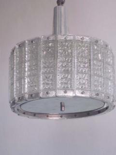  J T Kalmar Kalmar Lighting Austrian Mid Century Modern Glass Pendant Flush Mount Attributed to J T Kalmar - 1877194