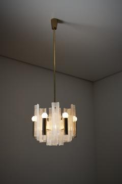  J T Kalmar Kalmar Lighting Brass and Glass Lipizza Chandelier 1960s - 4510382