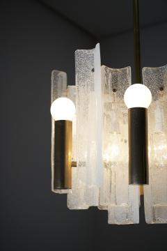  J T Kalmar Kalmar Lighting Brass and Glass Lipizza Chandelier 1960s - 4510385