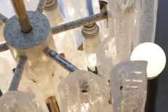  J T Kalmar Kalmar Lighting Brass and Glass Lipizza Chandelier 1960s - 4510387