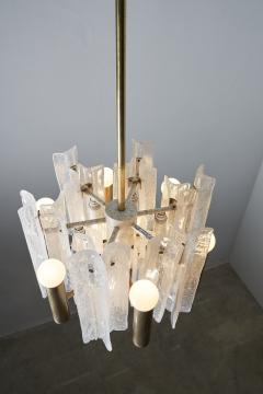  J T Kalmar Kalmar Lighting Brass and Glass Lipizza Chandelier 1960s - 4510388