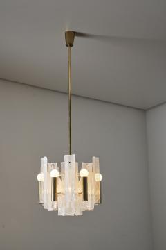 J T Kalmar Kalmar Lighting Brass and Glass Lipizza Chandelier 1960s - 4510391