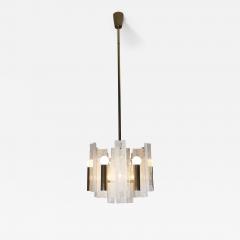  J T Kalmar Kalmar Lighting Brass and Glass Lipizza Chandelier 1960s - 4515085