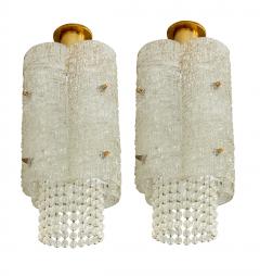  J T Kalmar Kalmar Lighting Exceptional Pair of J T Kalmar Crystal Lantern Chandeliers Austria circa 1951 - 4466586