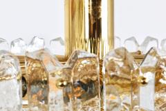  J T Kalmar Kalmar Lighting Huge J T Kalmar Palazzo Gilt Brass Glass Chandelier Flush Mount 1950s - 4506159