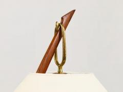  J T Kalmar Kalmar Lighting J T Kalmar 2x Dornstab Adjustable Floor Lamp Brass Walnut Austria 1950s - 4057585