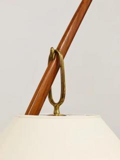  J T Kalmar Kalmar Lighting J T Kalmar 2x Dornstab Adjustable Floor Lamp Brass Walnut Austria 1950s - 4057591
