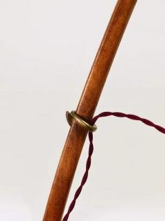 J T Kalmar Kalmar Lighting J T Kalmar 2x Dornstab Adjustable Floor Lamp Brass Walnut Austria 1950s - 4057639