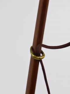  J T Kalmar Kalmar Lighting J T Kalmar 2x Dornstab Adjustable Floor Lamp Brass Walnut Austria 1950s - 4066595