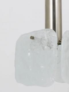  J T Kalmar Kalmar Lighting J T Kalmar 2x Frosted Ice Glass Panel Pendant Lamp Austria 1960s - 4047082
