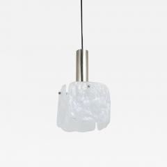  J T Kalmar Kalmar Lighting J T Kalmar 2x Frosted Ice Glass Panel Pendant Lamp Austria 1960s - 4049656